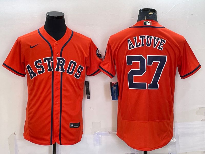 Men Houston Astros #27 Altuve Orange Elite Nike 2022 MLB Jersey